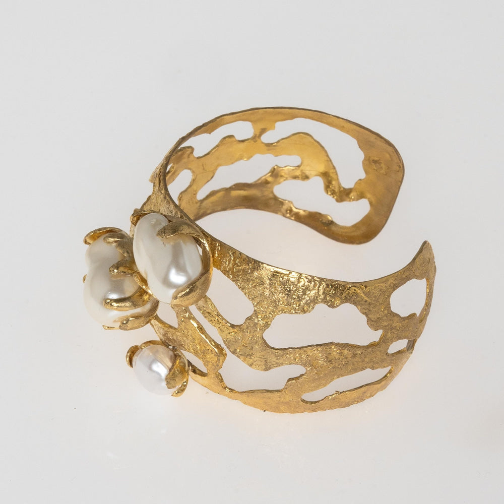 Bracelet-Brass-Creamrose Light Pearl