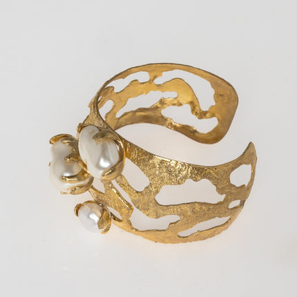 Bracelet-Brass-Creamrose Light Pearl
