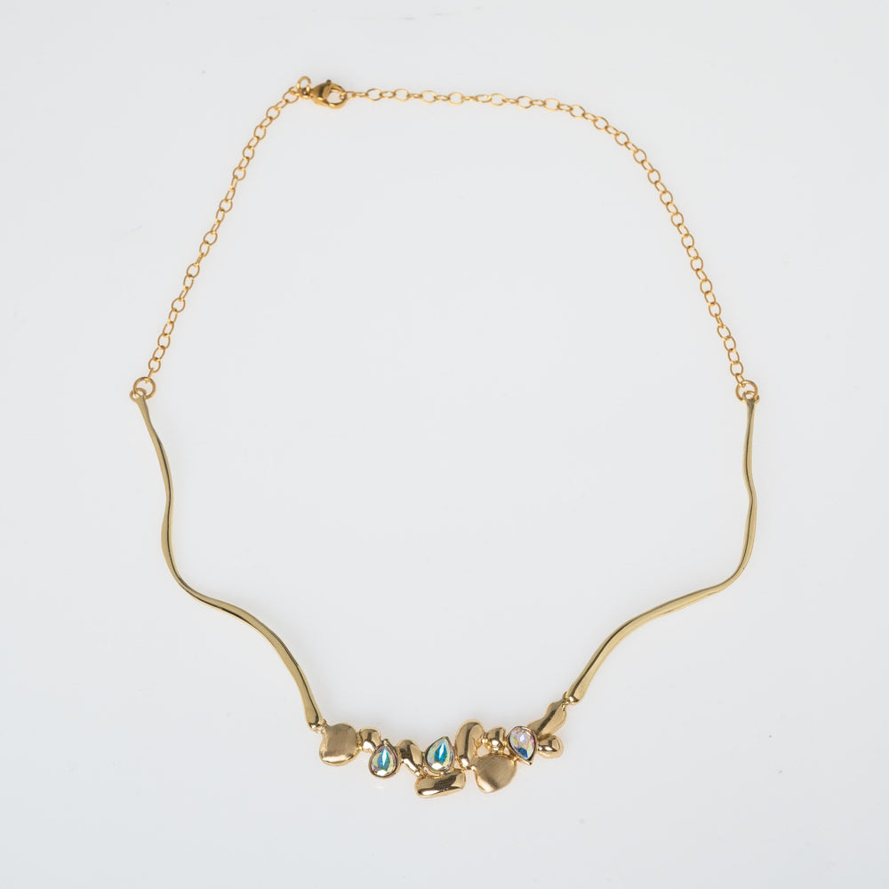 Necklace-Brass-AB Crystal