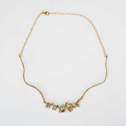 Necklace-Brass-AB Crystal