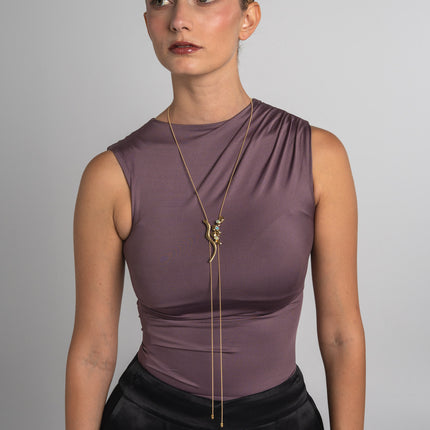 Necklace-Brass-AB Crystal