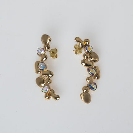 Earrings-Brass-AB Crystal