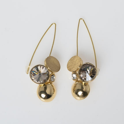 Earrings-Brass-Velvet Crystal