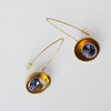 Earrings-Brass-Tanzanite Crystal
