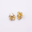 Kira Clip brass clip-on earrings pair, front and back view