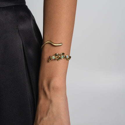 Bracelet-Brass-AB Crystal