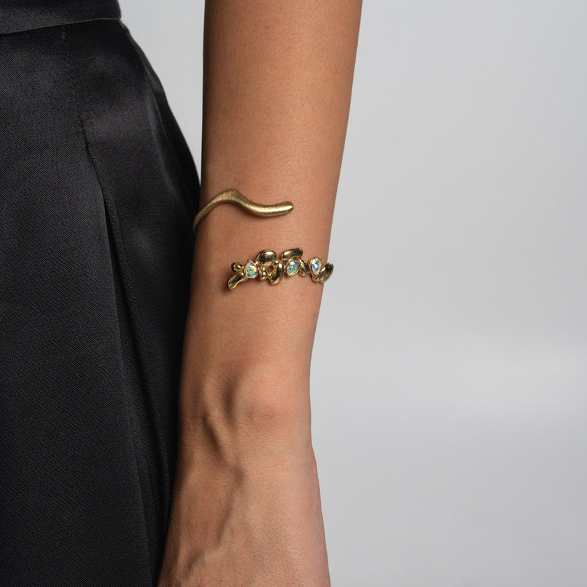 Bracelet-Brass-AB Crystal