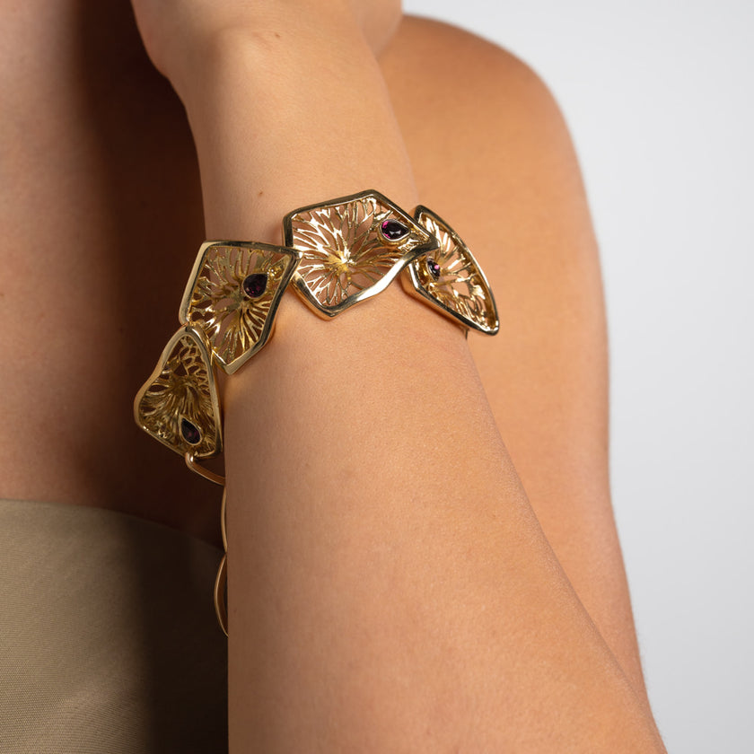 Bracelet-Brass-Black Diamond Crystal