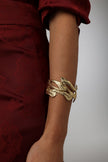 Nerra Bracelet — handmade brass bold statement cuff bracelet, artisan jewelry made in Greece
