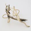 Dragonfish Bracelet — handmade brass  cuff with crystal accents on white background