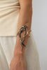Dragonfish Bracelet — handmade brass and oxidised brass arm cuff with crystal accents