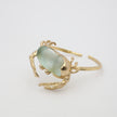 Crabby Bracelet — handmade brass statement cuff bracelet with crab and resin stone centerpiece
