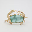 Crabby Bracelet — handmade brass statement cuff bracelet with crab and resin stone, jewelry made in Greece
