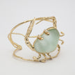 Claw Crabby Bracelet — handmade brass nature-inspired cuff bracelet with pale stone and crystal