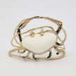 Claw Crabby Bracelet — handmade brass open cuff with crab leg motif, resin stone and crystals