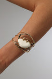 Claw Crabby Bracelet — handmade brass artisan cuff bracelet with baguette crystal details