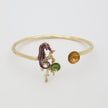 Coralia Bracelet — handmade brass enamel seahorse cuff bracelet, artisan jewelry made in Greece