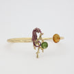 Coralia Bracelet — handmade brass open cuff with enamel seahorse and limpet shell details

