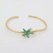 Astel Bracelet — handmade brass delicate statement bracelet with enamel starfish accent