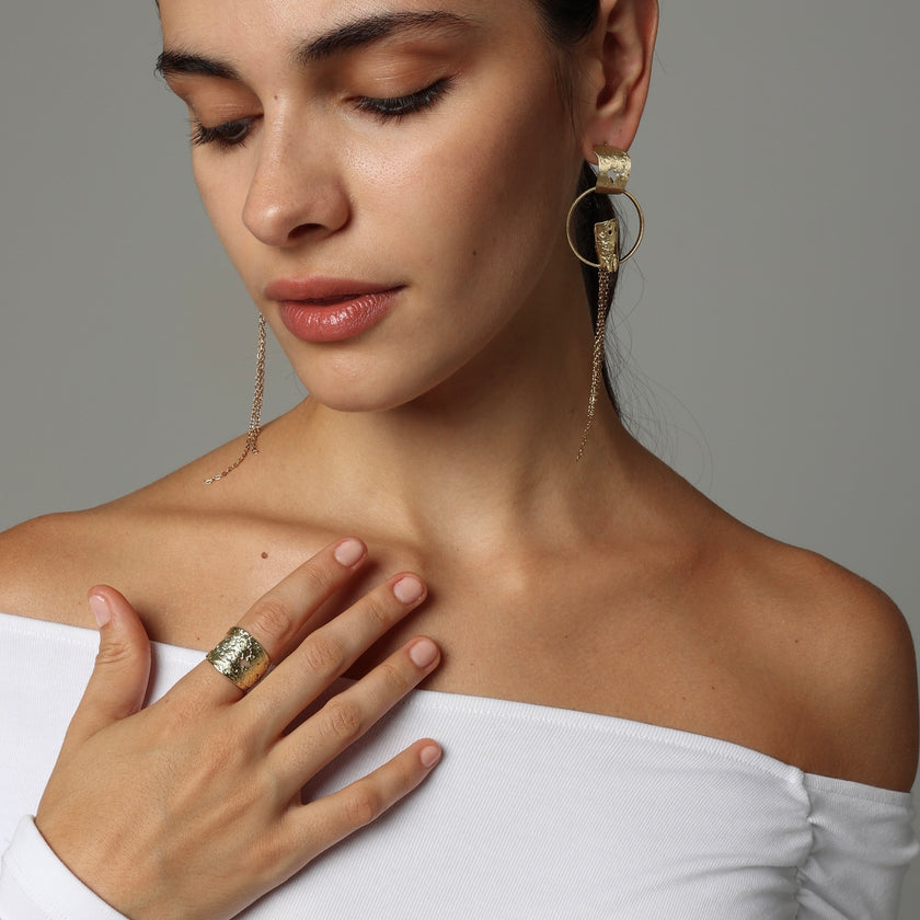 Coral Simple Ring Handmade | Kalliope Jewelry
