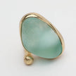 Elemental Pebble Ring — handmade brass boho statement ring with raw stone, unique designer jewelry