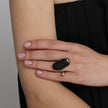 Earthpulse Ring — handmade brass artisan statement ring with resin stone, jewelry made in Greece
