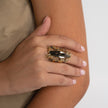 Ring-Brass-Black Diamond Crystal