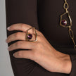 Ring-Brass-Amethyst Crystal