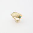 Limpet Ring angle view — handmade brass adjustable ring with organic shell-inspired design