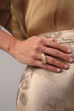 Limpet Ring — handmade brass sculptural statement ring, artisan jewelry made in Greece