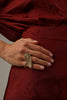 Nerra Ring — handmade brass adjustable ring with textured blade design 