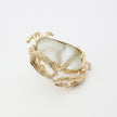 Crabby Ring  — handmade brass statement ring  showing scale and sculptural form