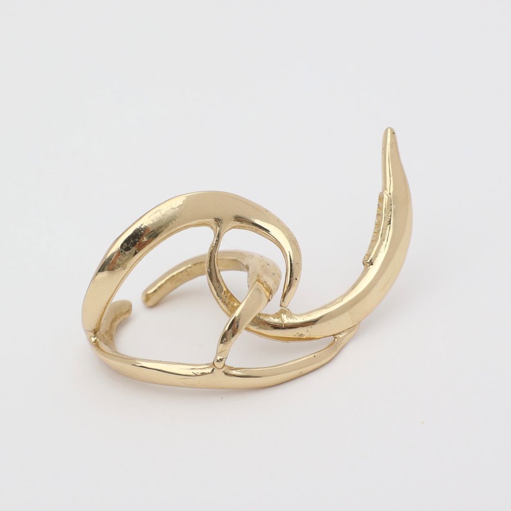 Eternity Ring — handmade brass open sculptural ring, product view