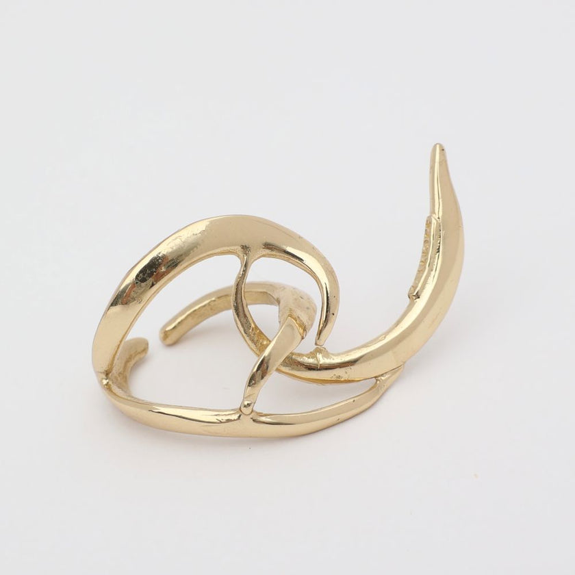 Eternity Ring — handmade brass open sculptural ring, product view