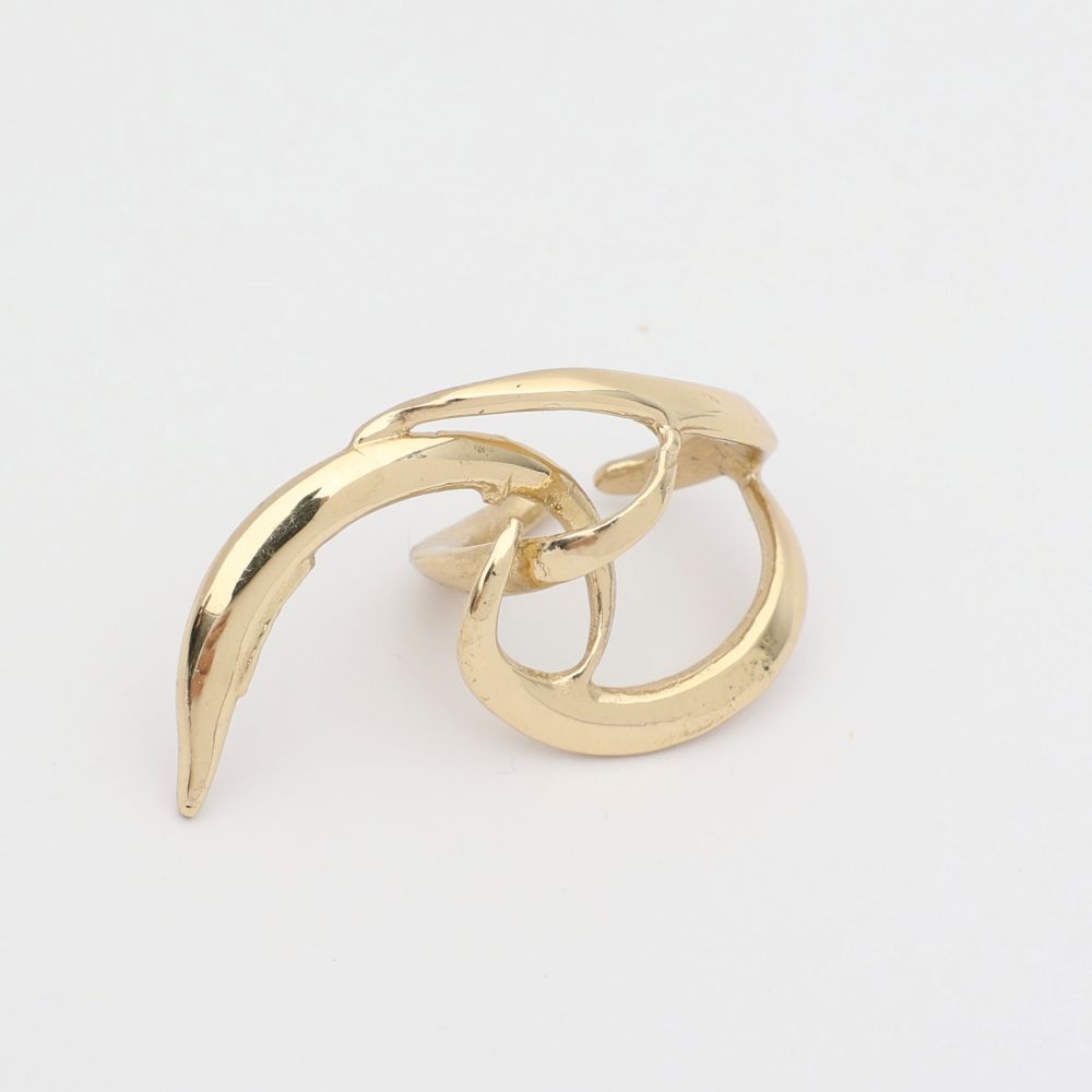 Eternity Ring — handmade brass statement ring with fluid wave design, artisan jewelry made in Greece