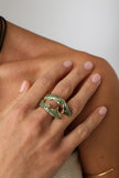 Claw Ring — handmade brass sculptural wide ring with barnacle texture and organic detail, gift for her