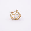 Open-back brass ring with sculptural pearl nest design, product shot, Bubblegum