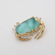 Crabby Pin — handmade brass crab shaped pin with resin stone photo