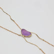 Elemental Pebble Necklace — handmade brass artisan long necklace with resin stone pendant, jewelry made in Greece