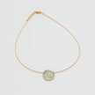Kiss Necklace — handmade brass artisan choker with resin stone pendant, jewelry made in Greece
