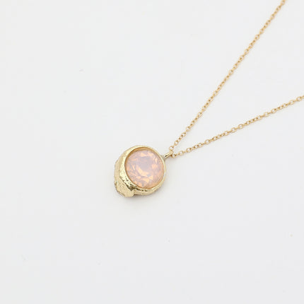 Billy Necklace — artisan brass crystal pendant necklace, minimalist boho jewelry