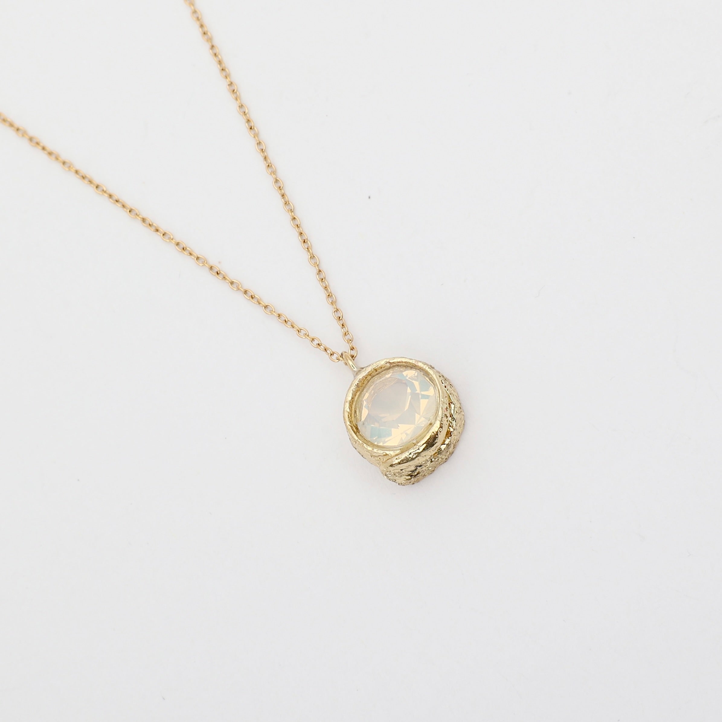Billy Necklace — handmade brass gemstone pendant necklace, made in Greece