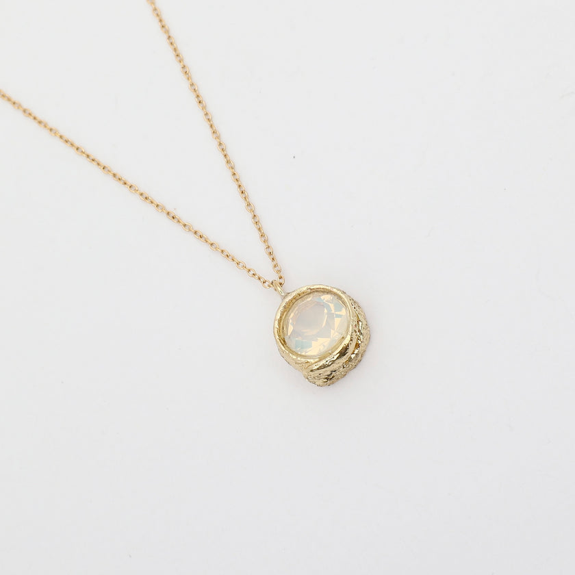 Billy Necklace — handmade brass gemstone pendant necklace, made in Greece