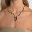 Necklace-Brass-Black Diamond Crystal