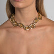 Necklace-Brass-Black Diamond Crystal