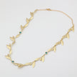handmade brass sculptural necklace with crystal accents, artisan jewelry made in Greece