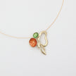 Nolia Necklace — artisan brass enamel pendant necklace, orange and green, made in Greece