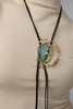 Long Crasta Necklace — handmade brass artisan crab necklace with resin stone on long layered black cord
