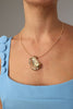 Crabby Necklace — handmade brass sculptural crab necklace with oversized resin stone, gift for her

