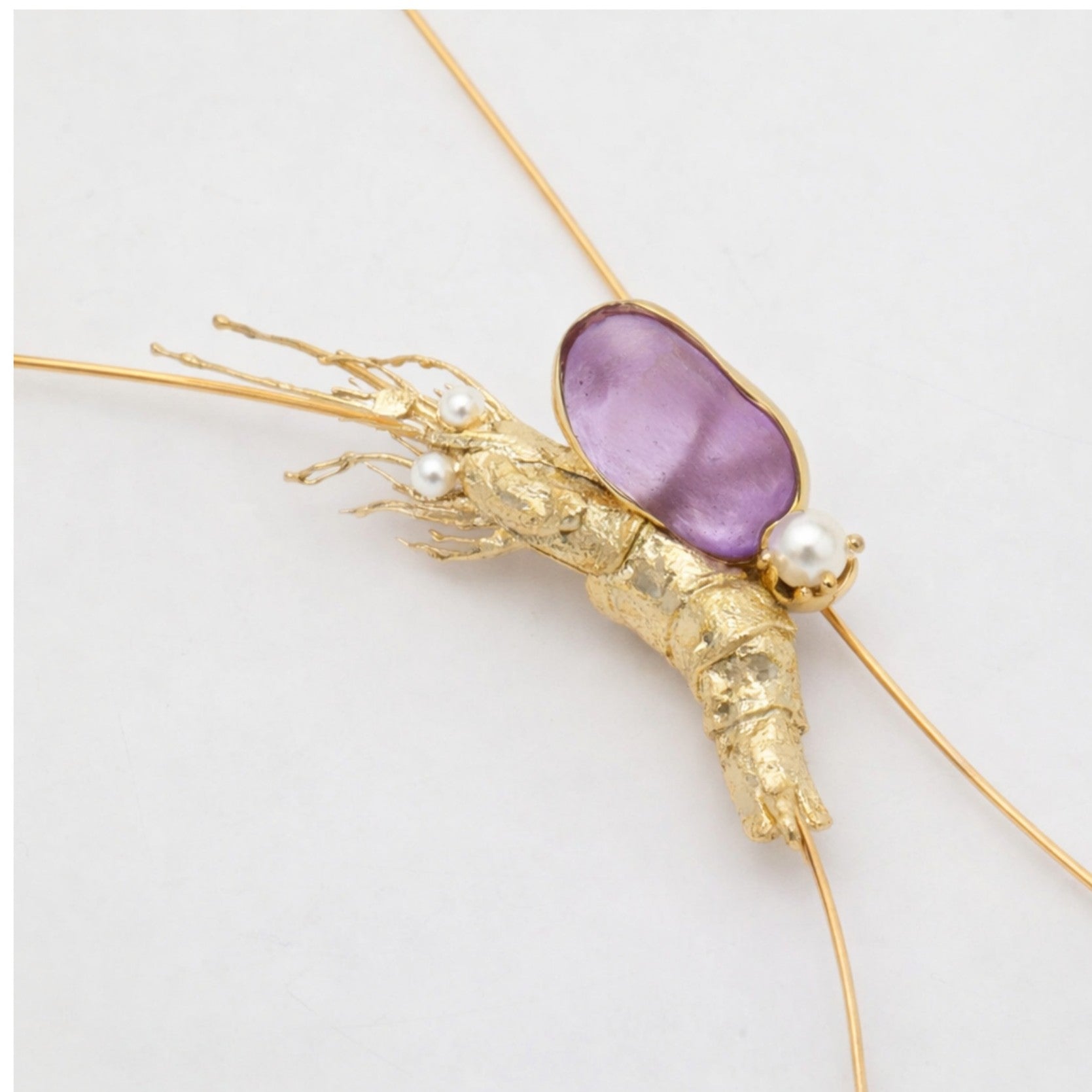 Pebble Shrimp Necklace Handmade | Kalliope Jewelry